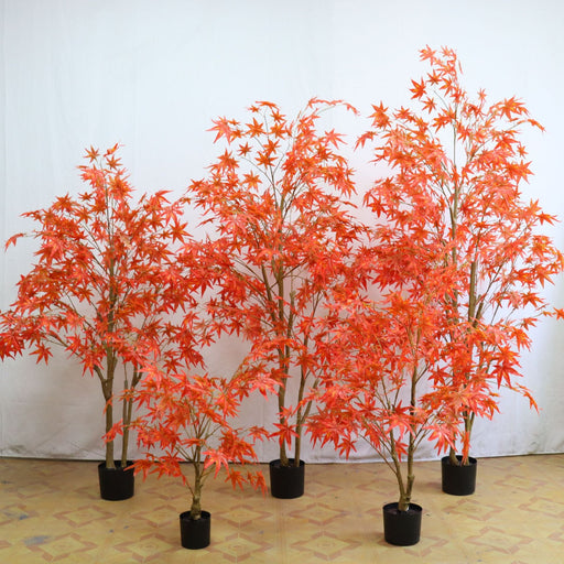 Artificial Japanese Maple Silk Tree 36 Inch Fall Colors Lifelike Plant with Basket Decoration Bulk Wholesale