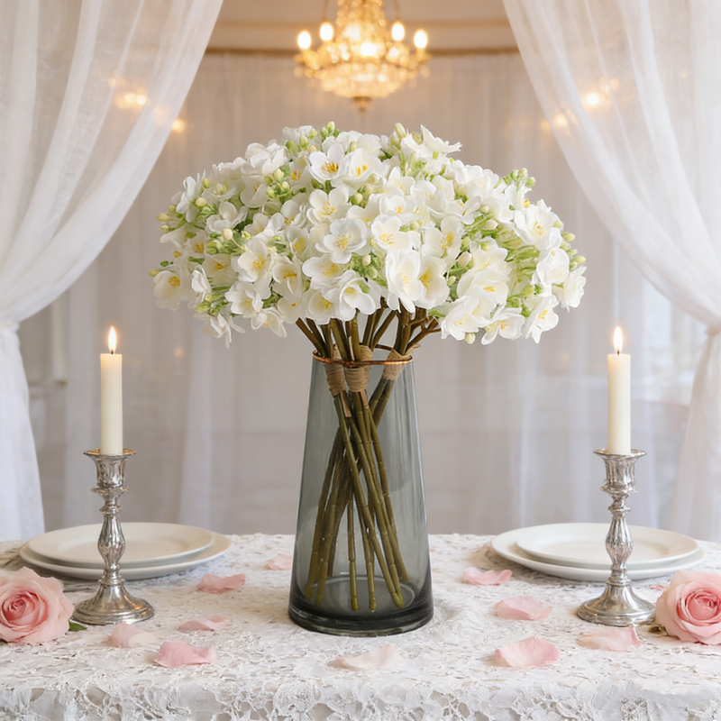 4 Pcs 15 Inch Artificial Jasmine Flower Stems for Wedding DIY Crafts Bulk