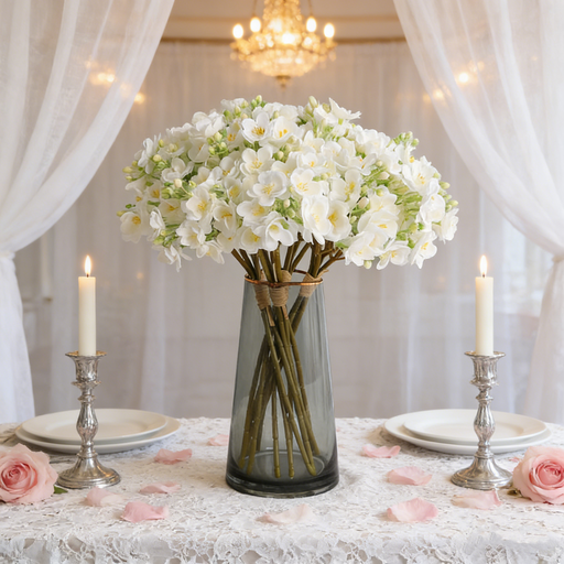 4 Pcs 15 Inch Artificial Jasmine Flower Stems for Wedding DIY Crafts Bulk