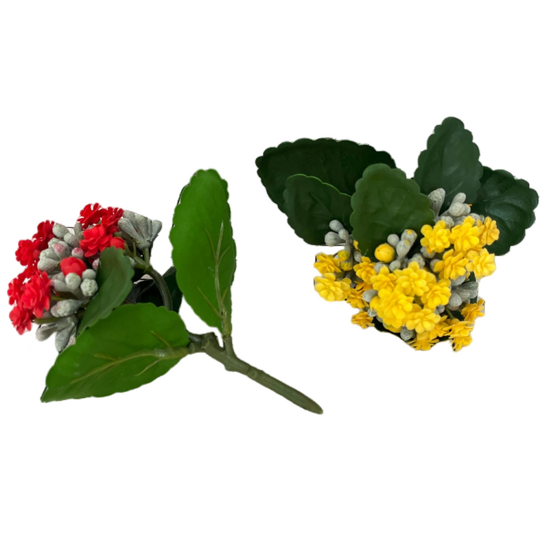 6.6 Inch Artificial Kalanchoe Stem Plants Bulk Wholesale - 6 Stems Silk