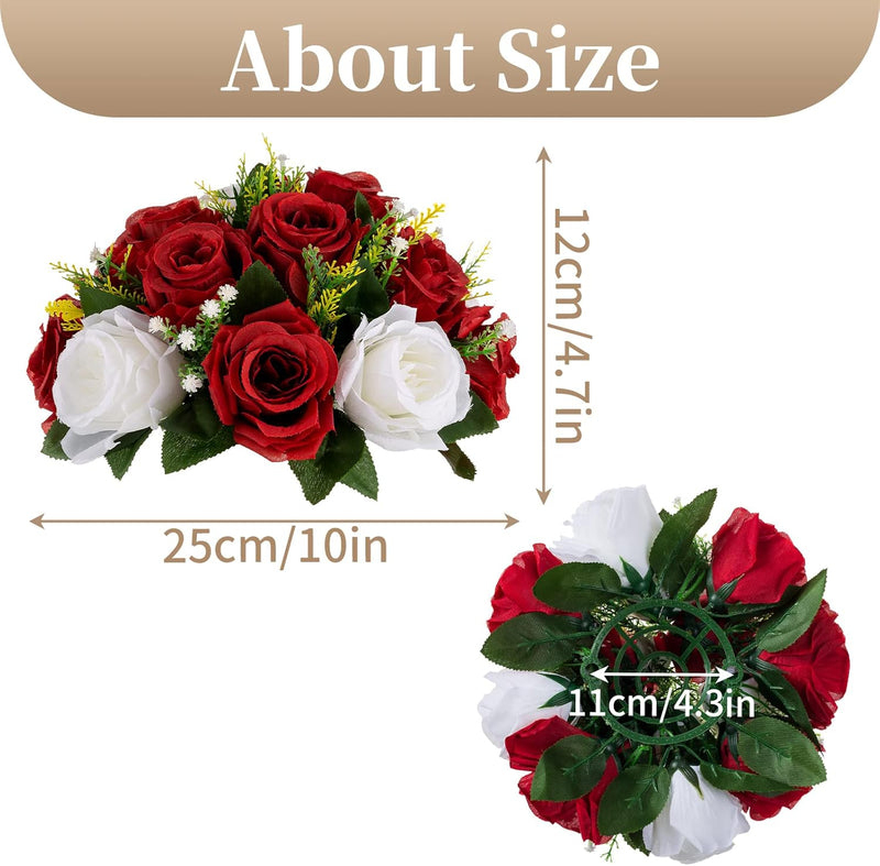 10 Pcs Artificial Fabric Rose Flower Balls Bulk Kissing Ball Decorations