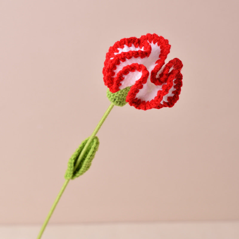 Handmade Crochet Artificial Wool Carnation Flowers, Bulk Quantity for Gift, Anniversary, Mother's Day