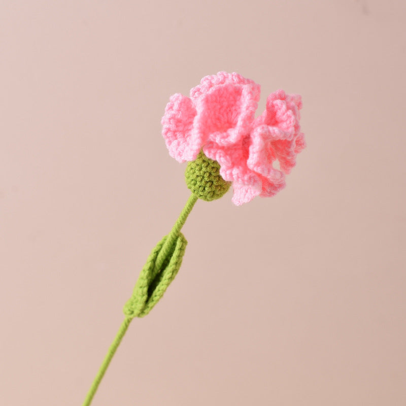 Handmade Crochet Artificial Wool Carnation Flowers, Bulk Quantity for Gift, Anniversary, Mother's Day