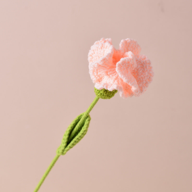 Handmade Crochet Artificial Wool Carnation Flowers, Bulk Quantity for Gift, Anniversary, Mother's Day