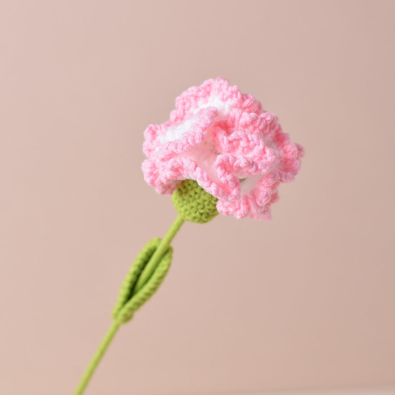 Handmade Crochet Artificial Wool Carnation Flowers, Bulk Quantity for Gift, Anniversary, Mother's Day