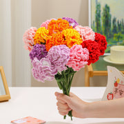 2 Pcs 13.7 Inch Artificial Knitted Carnation Flower Stems Bouquet for Crafts