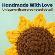 Sunflower Artificial Flower Stems 6 Pcs Hand-Knitted Yellow 12 Inch Decorative Stems