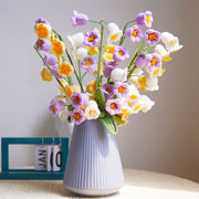 Artificial Lily of the Valley Flowers Bulk 10 Pcs Handmade Crochet Knitting Craft Decor
