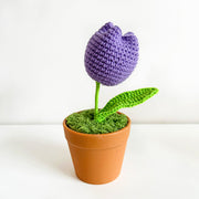 Artificial Flower Bonsai 10 Pcs Handmade Bulk Knitting Crochet Craft Decorations