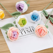 10 Pcs Artificial Peony Crochet Flowers for Vase Arrangements Home Office Decor Bulk Set