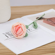 10 Pcs Artificial Peony Crochet Flowers for Vase Arrangements Home Office Decor Bulk Set