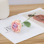 10 Pcs Artificial Peony Crochet Flowers for Vase Arrangements Home Office Decor Bulk Set