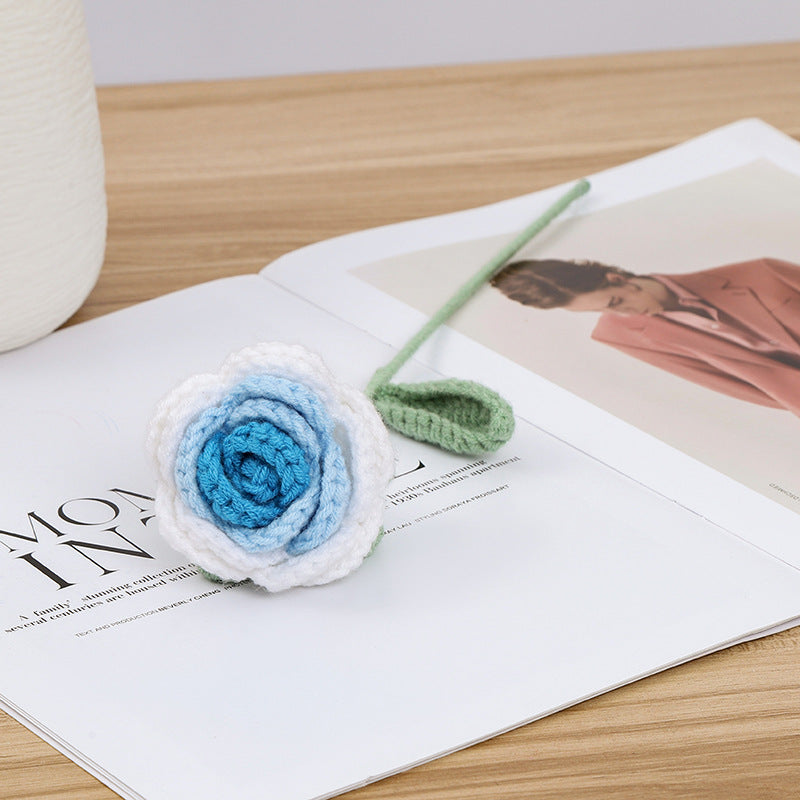 10 Pcs Artificial Peony Crochet Flowers for Vase Arrangements Home Office Decor Bulk Set