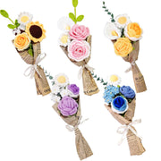 Handmade Crochet Knitting Flower Boutonniere Bouquet, Bulk Wedding Pocket Flowers