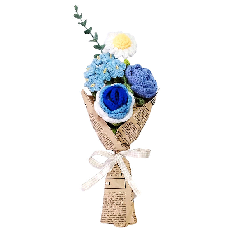 Handmade Crochet Knitting Flower Boutonniere Bouquet, Bulk Wedding Pocket Flowers