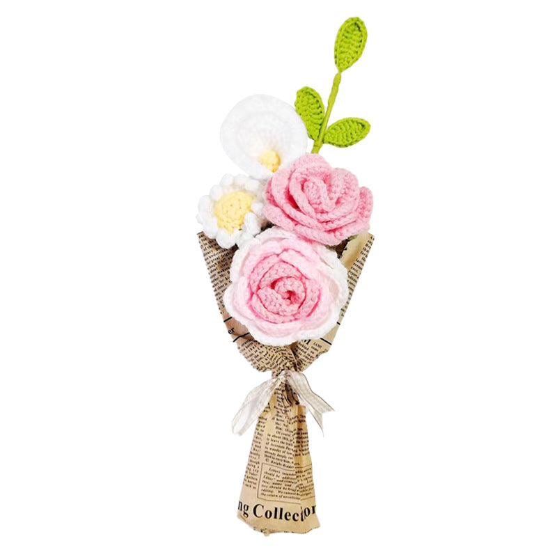 Handmade Crochet Knitting Flower Boutonniere Bouquet, Bulk Wedding Pocket Flowers