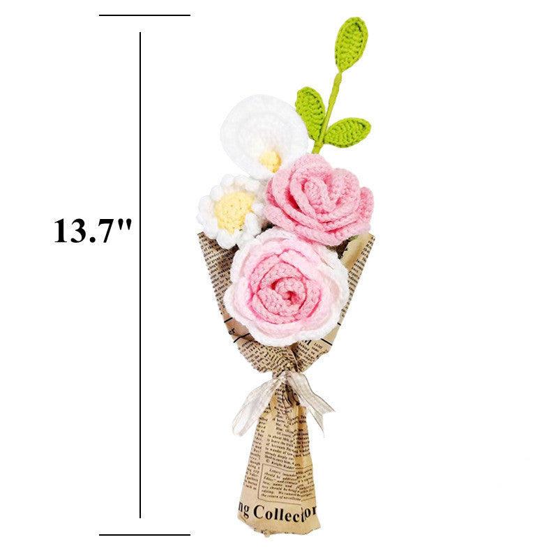 Handmade Crochet Knitting Flower Boutonniere Bouquet, Bulk Wedding Pocket Flowers