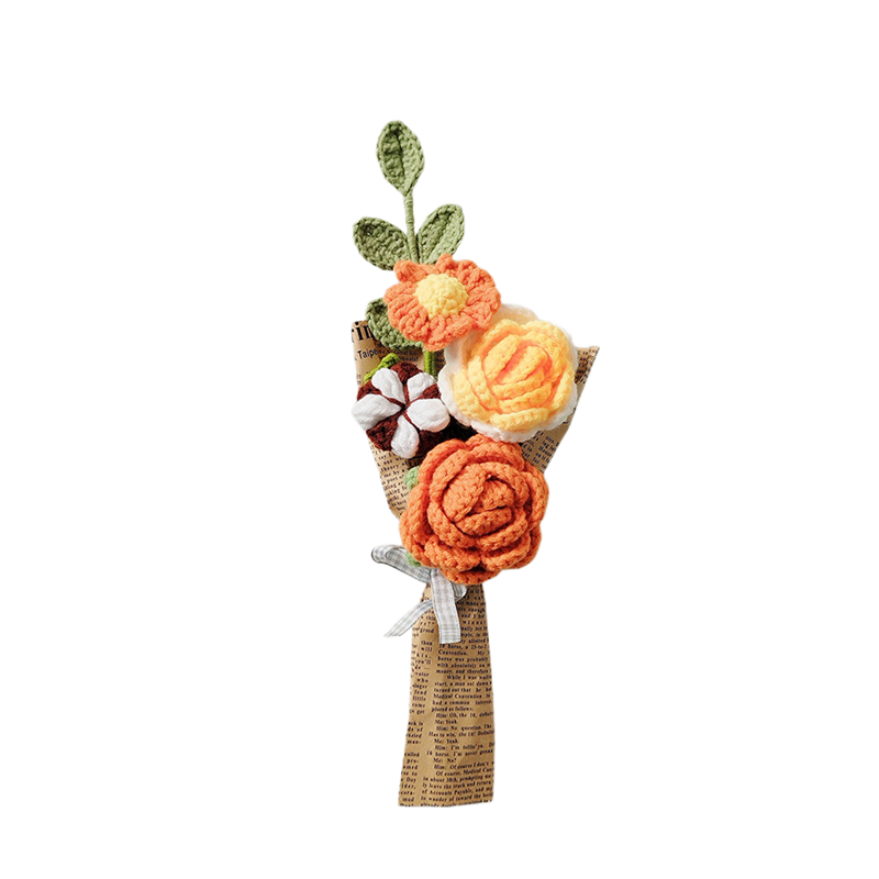 Handmade Crochet Knitting Flower Boutonniere Bouquet, Bulk Wedding Pocket Flowers