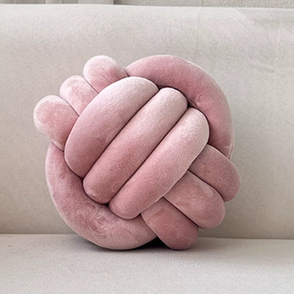 Knot Ball Pillow, 11 Inch Hand-Woven Decorative Throw Pillow for Kids Room, Living Room & Bedroom