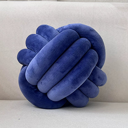Knot Ball Pillow, 11 Inch Hand-Woven Decorative Throw Pillow for Kids Room, Living Room & Bedroom