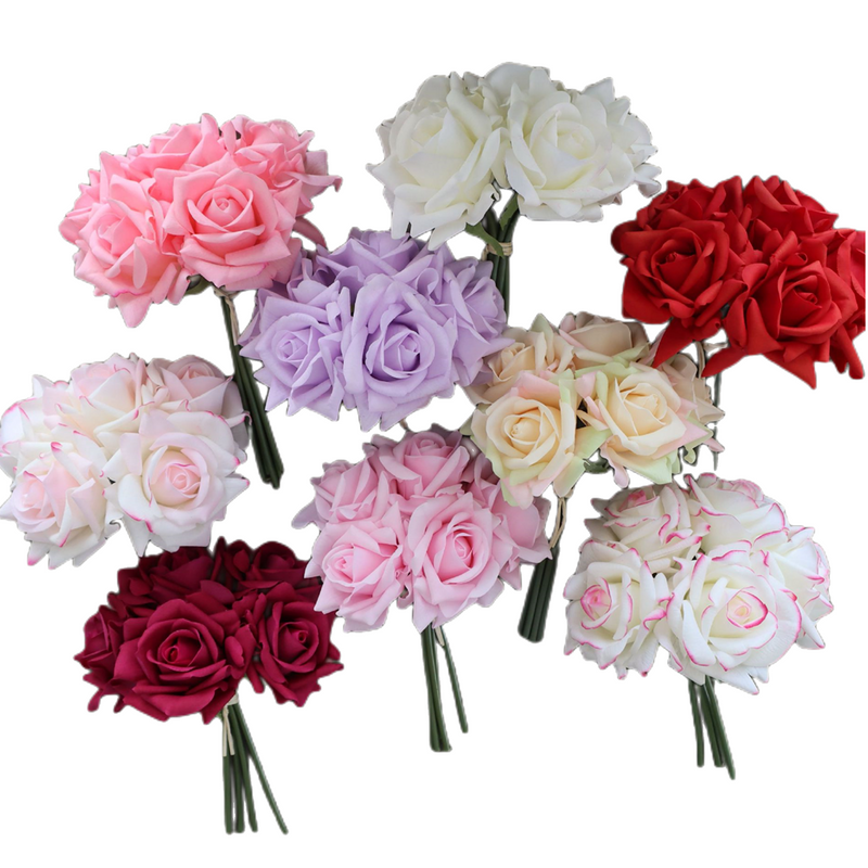 10 Inch Artificial Silk Rose Bouquet, 10 Stems Real Touch Bulk Flowers for Every Occasion