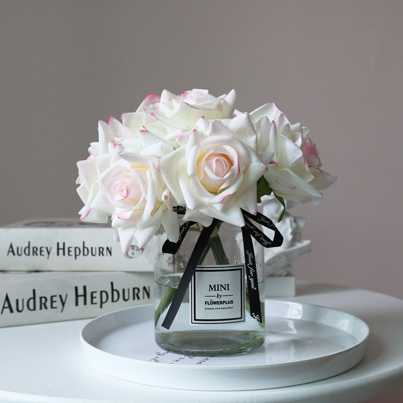 10 Inch Artificial Silk Rose Bouquet, 10 Stems Real Touch Bulk Flowers for Every Occasion