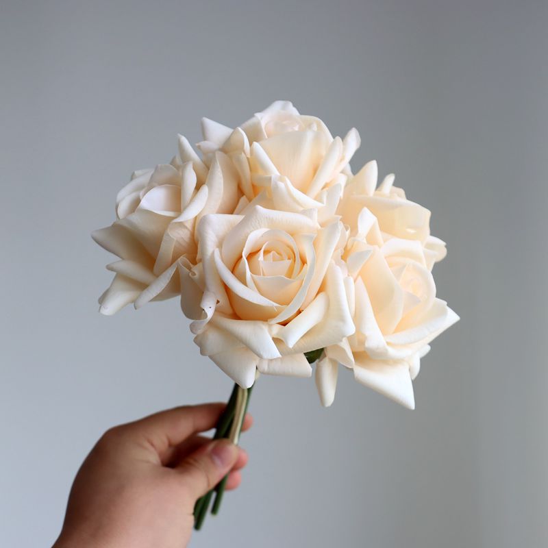 10 Inch Artificial Silk Rose Bouquet, 10 Stems Real Touch Bulk Flowers for Every Occasion