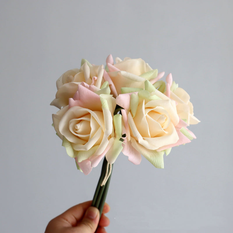 10 Inch Artificial Silk Rose Bouquet, 10 Stems Real Touch Bulk Flowers for Every Occasion