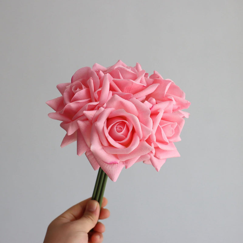 10 Inch Artificial Silk Rose Bouquet, 10 Stems Real Touch Bulk Flowers for Every Occasion