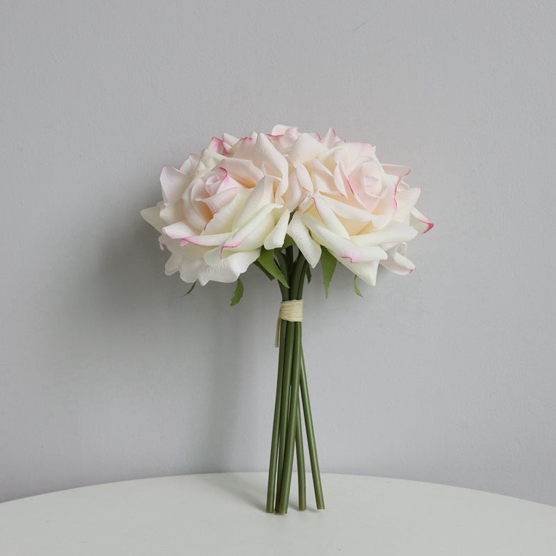 10 Inch Artificial Silk Rose Bouquet, 10 Stems Real Touch Bulk Flowers for Every Occasion