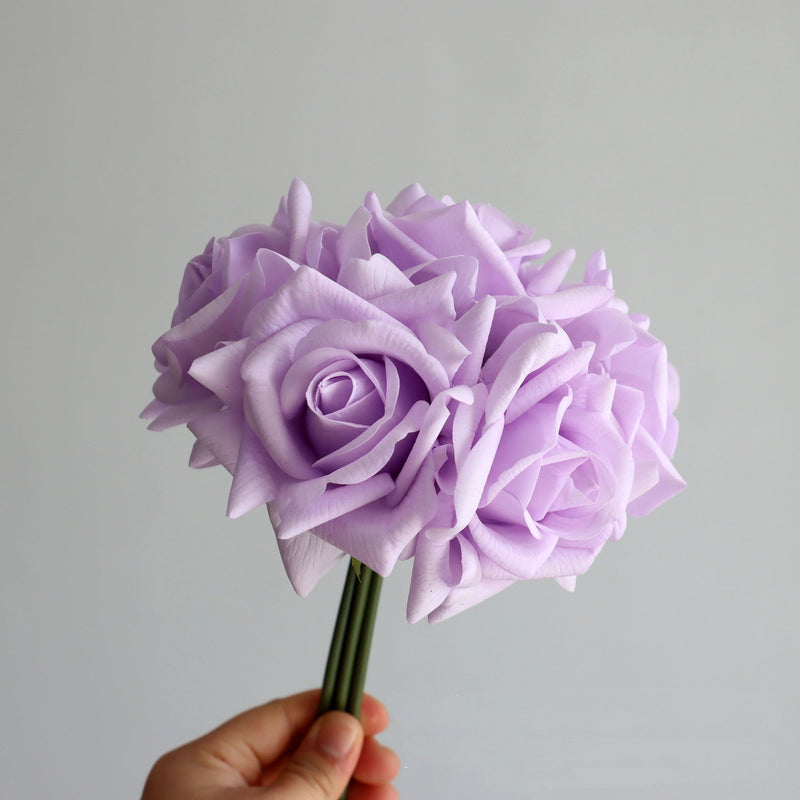 10 Inch Artificial Silk Rose Bouquet, 10 Stems Real Touch Bulk Flowers for Every Occasion