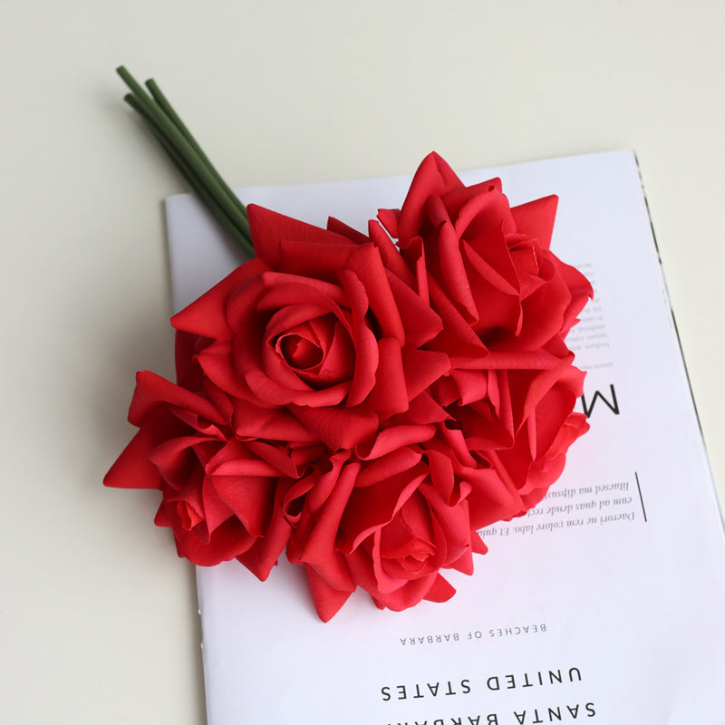10 Inch Artificial Silk Rose Bouquet, 10 Stems Real Touch Bulk Flowers for Every Occasion