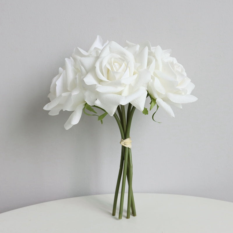 10 Inch Artificial Silk Rose Bouquet, 10 Stems Real Touch Bulk Flowers for Every Occasion