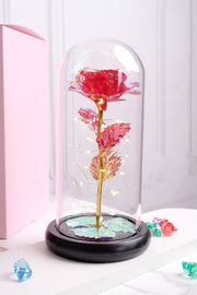 Artificial Silk Carnation Flowers with LED Light in Gift Box, Colorful Mother's Day Decoration
