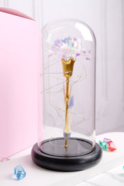 Artificial Silk Carnation Flowers with LED Light in Gift Box, Colorful Mother's Day Decoration