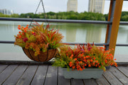 Fall Faux Flowers and Plants Bulk Pack, Outdoor UV Resistant Artificial Bushes