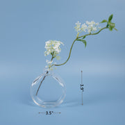 Faux Flower Stems 12 Inch White and Violet Artificial Silk Flowers 10 Pcs for Glass Arrangement