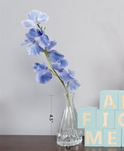 Faux Flower Stems 12 Inch White and Violet Artificial Silk Flowers 10 Pcs for Glass Arrangement