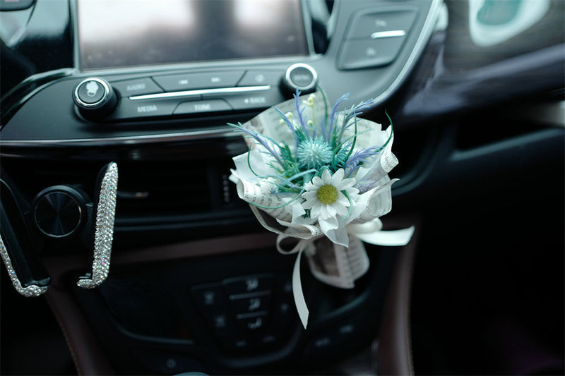Artificial Flower Bouquet Vent Clip Car Decoration Air Freshener Accessory