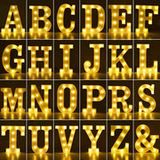 LED Letter Lights Bulk Set, Battery Powered Light Up Letters for Wedding Birthday Party, Home Bar Decoration