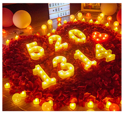 LED Marquee Letter Lights - Customizable Alphabet & Number Lights for Anniversary, Party Decor & Ambience (8.66" Height)