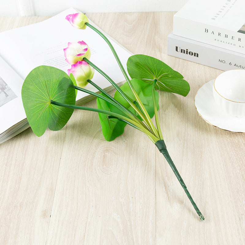 18 Inch Artificial Lotus Bush Stems 10 Pcs Bulk for Party Home Office Arrangements