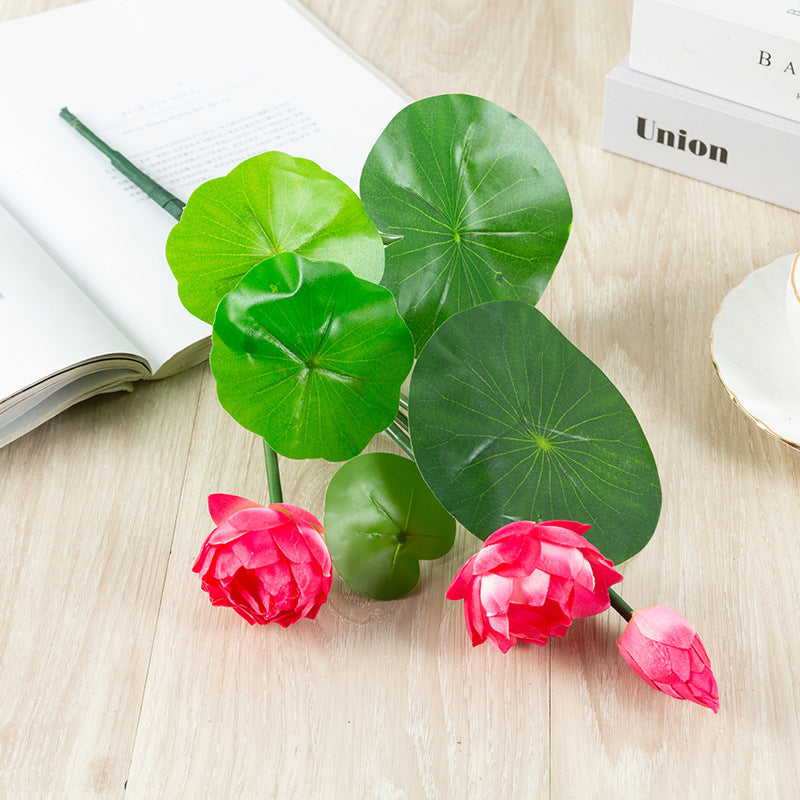 18 Inch Artificial Lotus Bush Stems 10 Pcs Bulk for Party Home Office Arrangements