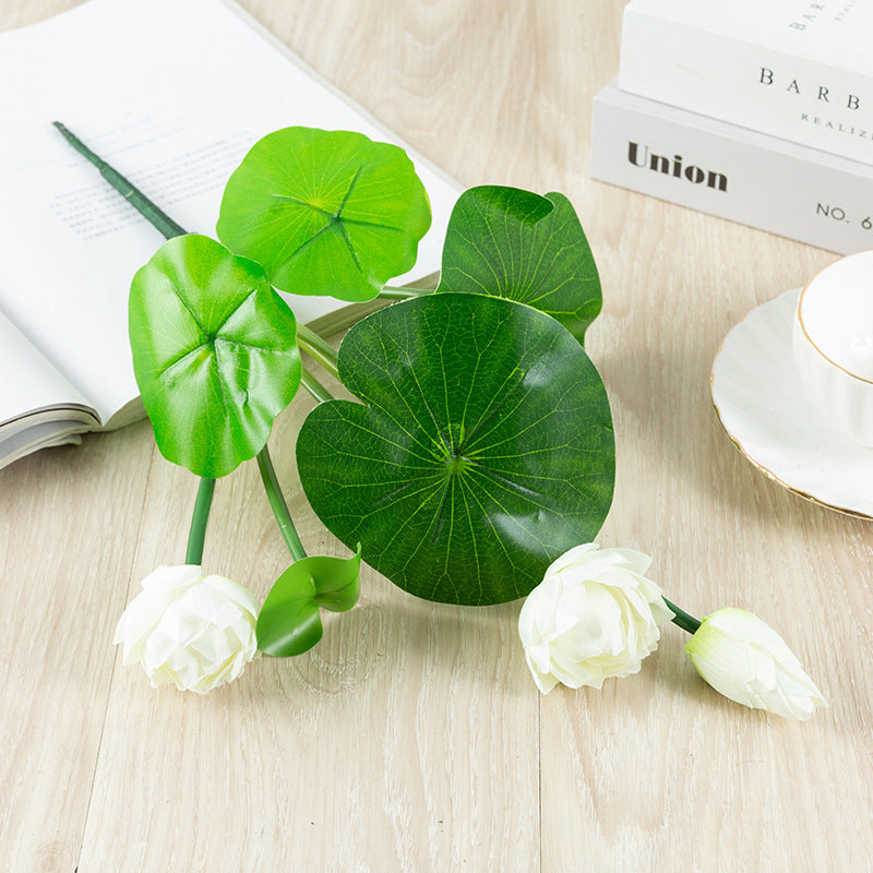 18 Inch Artificial Lotus Bush Stems 10 Pcs Bulk for Party Home Office Arrangements