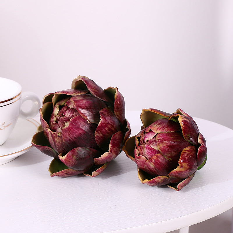 3 Colors Artificial Artichokes Bulk Set Large Real Touch Vegetables Centerpiece