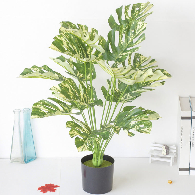 29 Inch Artificial Monstera Plant in Pot, Large Fake Potted Indoor Outdoor Decor, Bulk Quantity