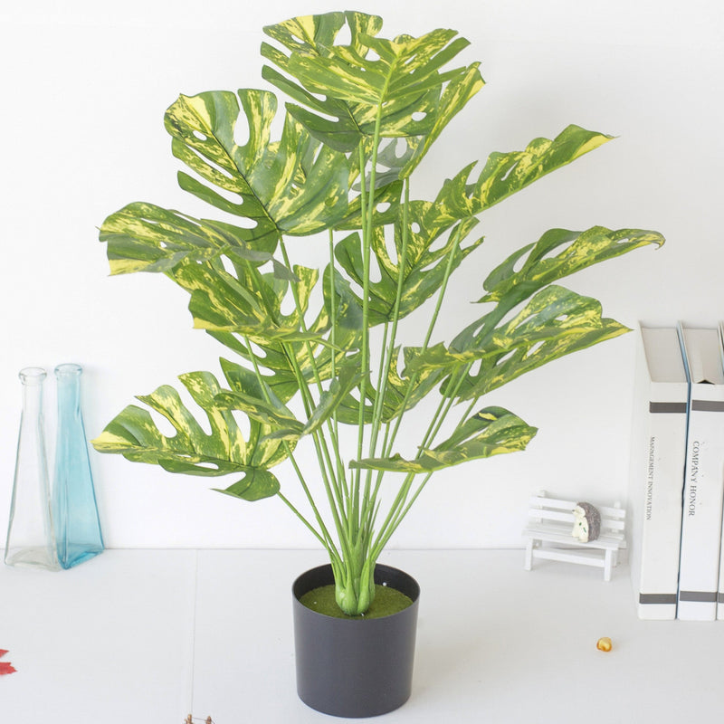 29 Inch Artificial Monstera Plant in Pot, Large Fake Potted Indoor Outdoor Decor, Bulk Quantity