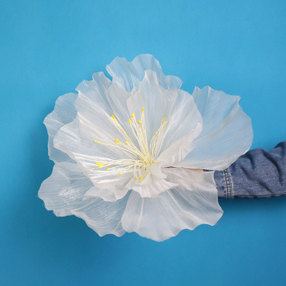 Large Faux Peach Blossoms - 11.81/15.75/19.69 Inch High-Quality Silk Flowers for Mall Decor, Weddings & Home Garden