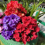 16 Inch Artificial Geranium Bush 24 Stems UV Resistant Silk Flowers Bulk Pack