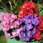 16 Inch Artificial Geranium Bush 24 Stems UV Resistant Silk Flowers Bulk Pack